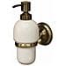 Retrò Bagno In Ottone Anticato Ottone A Parete più Liquido Sapone Dispenser In Ceramica - Foto miniatura 1