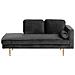 Chaise Longue In Velluto Nero Destra Miramas - Foto miniatura 11