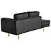 Chaise Longue In Velluto Nero Destra Miramas - Foto miniatura 9