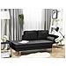 Chaise Longue In Velluto Nero Destra Miramas - Foto miniatura 12