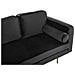 Chaise Longue In Velluto Nero Destra Miramas - Foto miniatura 5