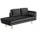 Chaise Longue In Velluto Nero Destra Miramas - Foto miniatura 6