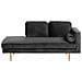 Chaise Longue In Velluto Nero Destra Miramas - Foto miniatura 1