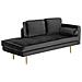 Chaise Longue In Velluto Nero Destra Miramas - Foto miniatura 7
