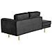 Chaise Longue In Velluto Nero Destra Miramas - Foto miniatura 16