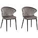 Set Di 2 Sedie In Velluto Grigio Augusta - Foto miniatura 1