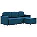 Divano Letto Modulare A 3 Posti Blu In Tessuto - Foto miniatura 2