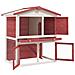 Conigliera per Esterni con 3 Porte Rossa in Legno - Foto miniatura 7