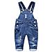 Baby Toddler Regolabili Ripped Jeans Di Modo Di Tuta Blu 6-12 Mesi - Foto miniatura 1