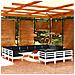 Set Divani Da Giardino 14 Pz Con Cuscini Bianchi Legno Di Pino - Foto miniatura 1