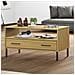 Tavolino Gambe Metallo Marrone 85x50x45 Cm Legno Massello Oslo - Foto miniatura 1