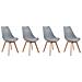 Set Di 4 Sedie Scandinave Nora Grigie Con Cuscino - Foto miniatura 1