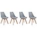 Set Di 4 Sedie Scandinave Nora Grigie Con Cuscino - Foto miniatura 8