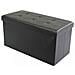 Pouf Contenitore Rettangolare In Ecopelle Nero - Foto miniatura 1