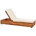 Lettino Prendisole Legno Chiaro Con Cuscino Bianco Sporco Fanano - Foto miniatura 7
