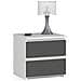 Comodino CL2, 2 cassetti, 40x35x40 cm, Colore Bianco e Grigio Grafite - Foto miniatura 1