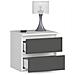 Comodino CL2, 2 cassetti, 40x35x40 cm, Colore Bianco e Grigio Grafite - Foto miniatura 2