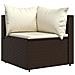 Set Mobili Da Giardino 3 Pz Con Cuscini In Polyrattan Marrone - Foto miniatura 3