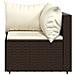 Set Mobili Da Giardino 3 Pz Con Cuscini In Polyrattan Marrone - Foto miniatura 4