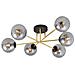 Lampada A Soffitto Magnum - Nero, Oro, Grigio - Acciaio Verniciato A Polvere, Vetro - 55x23x75 Cm - Foto miniatura 1