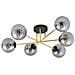 Lampada A Soffitto Magnum - Nero, Oro, Grigio - Acciaio Verniciato A Polvere, Vetro - 55x23x75 Cm - Foto miniatura 2