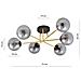Lampada A Soffitto Magnum - Nero, Oro, Grigio - Acciaio Verniciato A Polvere, Vetro - 55x23x75 Cm - Foto miniatura 7