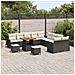 Set di Sofà da Giardino  13 Pezzi con Cuscini Nero Polyrattan Acacia, Sofa da Giardino 2 Posti con Contenitore e Cuscini Nero Polyrattan, Set di Pranzo da Giardino 3 Pezzi con Cuscini Nero Polyrattan Acacia - Foto miniatura 3