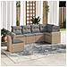 Set Divano da Giardino 6 pz con Cuscini Beige in Polyrattan - Foto miniatura 2