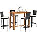 Set Bar da Giardino 5 pz Nero in Legno Acacia e Polyrattan - Foto miniatura 2