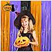 Decorazione Di Halloween Sfondo Arancione Viola Nero 3 Pezzi 1x2 M - Foto miniatura 4