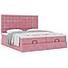 Struttura Letto Pouf con Materassi Rosa 200x200 cm Velluto - Foto miniatura 5
