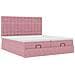 Struttura Letto Pouf con Materassi Rosa 200x200 cm Velluto - Foto miniatura 6
