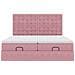 Struttura Letto Pouf con Materassi Rosa 200x200 cm Velluto - Foto miniatura 7