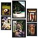 Set Di 6 Stampe Dipinto Decorativo Autunno Nelle Risaie Della Thailandia Buddismo E Cultura Incorniciato Con Illustrazioni A3 & A4 Cornice Nera - Foto miniatura 1