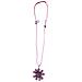Collana Lunga A Forma Di Margherita Con Cristallo Rosa Di Sw - Foto miniatura 1