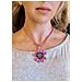 Collana Lunga A Forma Di Margherita Con Cristallo Rosa Di Sw - Foto miniatura 4