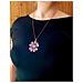 Collana Lunga A Forma Di Margherita Con Cristallo Rosa Di Sw - Foto miniatura 5