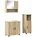 Set di mobili per il bagno con porta 3 pcs Rovere Sonoma - Foto miniatura 1