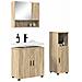 Set di mobili per il bagno con porta 3 pcs Rovere Sonoma - Foto miniatura 3