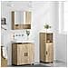 Set di mobili per il bagno con porta 3 pcs Rovere Sonoma - Foto miniatura 4