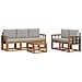 Set di divani da esterno 6 pcs Grigio Naturale e Chiaro - Foto miniatura 1