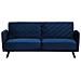 Divano Letto A 3 Posti In Tessuto Vellutato Blu Senja - Foto miniatura 9