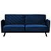 Divano Letto A 3 Posti In Tessuto Vellutato Blu Senja - Foto miniatura 17