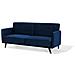 Divano Letto A 3 Posti In Tessuto Vellutato Blu Senja - Foto miniatura 10