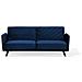 Divano Letto A 3 Posti In Tessuto Vellutato Blu Senja - Foto miniatura 1