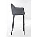 Sgabello Alto Bar DAMASO in Similpelle - Sedia Sgabello con Braccioli e Schienale Imbottiti e Poggiapiedi l Sgabello Fisso Bar Cucina Pub in Acciaio - H 83 cm Grigio Nero - Foto miniatura 3