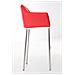 Sgabello Alto Bar DAMASO in Similpelle - Sedia Sgabello con Braccioli e Schienale Imbottiti e Poggiapiedi l Sgabello Fisso Bar Cucina Pub in Acciaio - H 83 cm Rosso Acciaio Inox - Foto miniatura 3