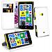 Custodia Compatibile Con Nokia Lumia 625 In Bianco Fumo - Coperchio Protettiva Con Chiusura Magnetica, Funzione Stand E Tasca Per Le Carte - Foto miniatura 1