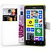 Custodia Compatibile Con Nokia Lumia 625 In Bianco Fumo - Coperchio Protettiva Con Chiusura Magnetica, Funzione Stand E Tasca Per Le Carte - Foto miniatura 5