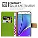 Custodia Compatibile Con Samsung Galaxy Note 5 In Verde Erbe - Coperchio Protettiva Con Chiusura Magnetica, Funzione Stand E Tasca Per Le Carte - Foto miniatura 6